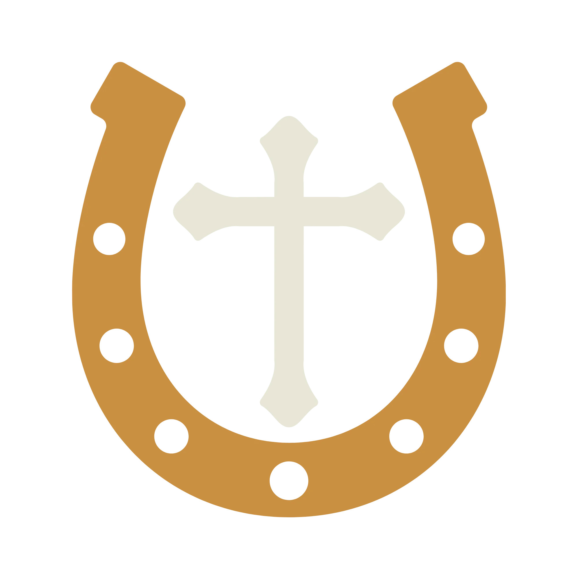 Gold Horseshoe + Cream Cross (png)